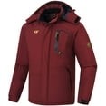 thumbnail image 3 of Tyhengta Men's Waterproof Ski Jacket Warm Winter Snow Coat Mountain Windbreaker Hooded Raincoat Burgundy XL, 3 of 8