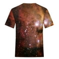 thumbnail image 6 of Penkiiy Galaxy Printed Shirt ,Women's 2024 Spring And Summer Casual Fashion Sky Print Short-Sleeved Round Neck T-Shirt Tops/Shirts M Brown, 6 of 6