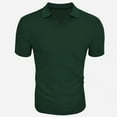 thumbnail image 4 of JLFKNG Summer Mens T-Shirt Tops Short Sleeve Shirt For Men Summer Lapel Casual Solid Color Ribbed Slim Fit Shirts Tops Comfy Mens Clothes, 4 of 4