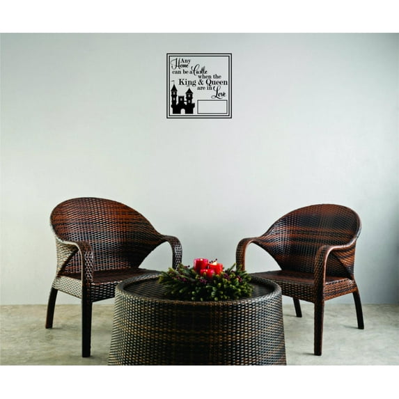 Decal Wall Sticker Any Can Be A Castle When The King & Queen Are In Love Fairy Tale Prince Princess Decor Picture Art 18 x 18 Inches