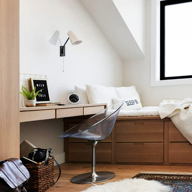 Wall Sconces Plug in or Hardwired Wall Lamps with Khaki Linen