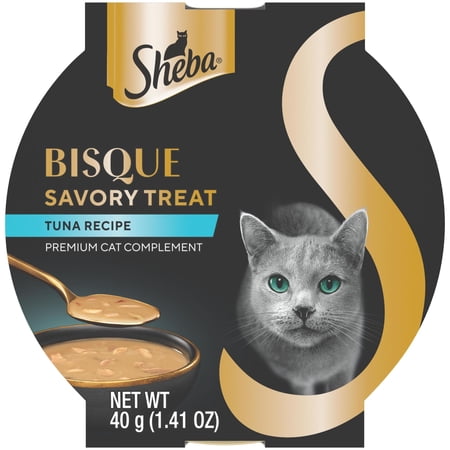 Sheba Selections Bisques Tuna Recipe Lickable Cat Treats & Cat Food Toppers, 1.41 oz., Case of 14