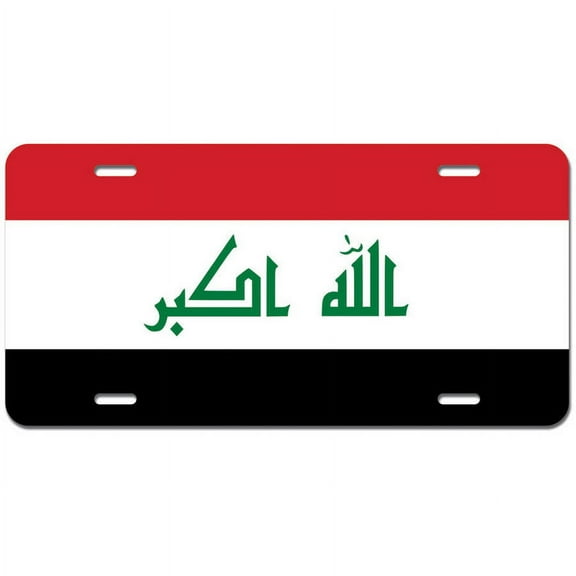 Iraq Flag Novelty Metal Vanity License Tag Plate
