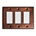 thumbnail image 3 of Monarch Pure Copper Hammered Triple Rocker Wall Plate / Switch Plate, 3 of 5