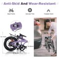 thumbnail image 4 of 20 Inch Folding Mountain Bike, 7 Speed Full Suspension High-Carbon Steel Foldable Bicycle with Anti-Skid Tires, Dual Disc Brake Folding Bikes for Adults/Men/Women, Purple, 4 of 6