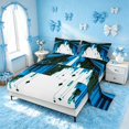 thumbnail image 2 of Homewish Princess Bed Sheets for Girls, Black Blue Bow Full Size Sheets, 4pcs (1 Flat Sheet, 1 Fitted Sheet and 2 Pillowcases), 2 of 6