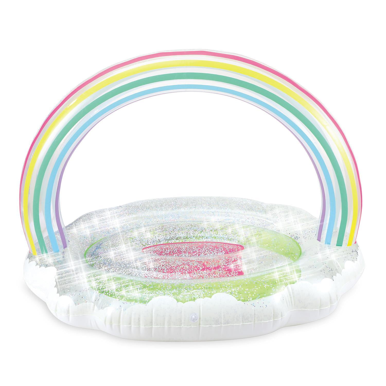 summer waves glitter sparkles mermaid island inflatable pool float