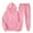 Pink, variant on ibuvkizy Womens Sweatsuits 2 Piece Set,Men's and Women's Sports Tracksuits Long Sleeve Pullover Hoodies Sweatshirt Loose Coat and Sweatpants Fall Winter Suit Purple,S