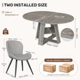 thumbnail image 3 of Hawsaiy Extendable Round to Oval Dining Table Set for 4–6, Space-Saving Wooden Table with Hidden Storage, Expandable Dining Table with Upholstered Chairs(Gray Table+4 Light Gray Chairs), 3 of 10