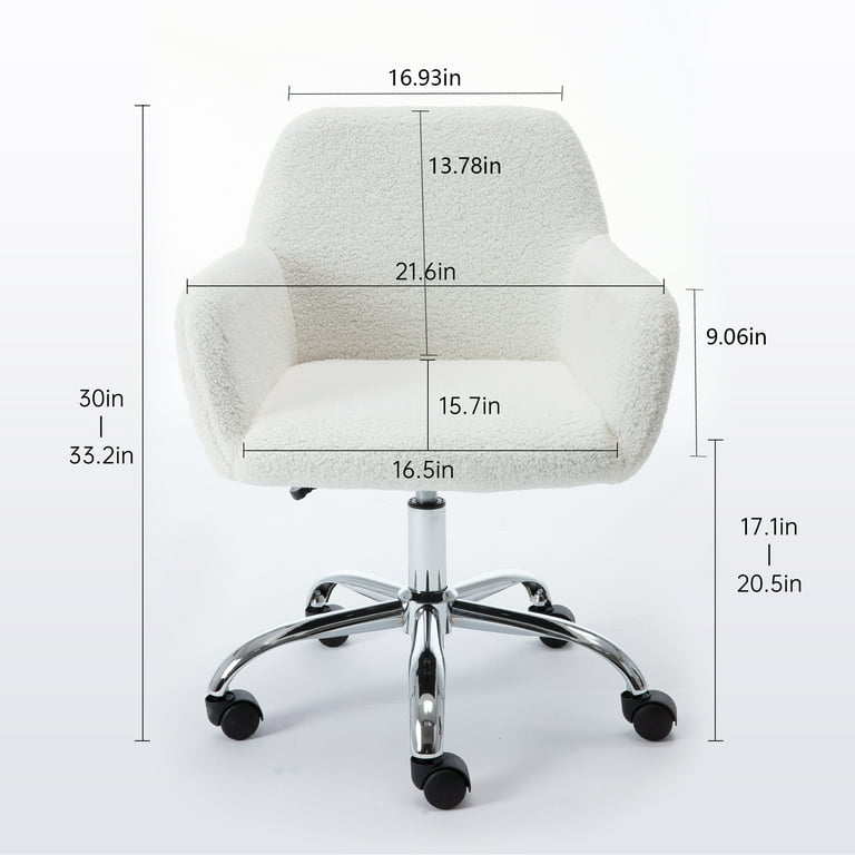 Faux Fur Home Office Chair Fluffy Fuzzy Comfortable Makeup Vanity