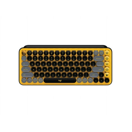Logitech - POP Keys Wireless Mechanical Tactile Switch Keyboard for Windows/Mac with Customizable Emoji Keys - Heartbreaker Rose