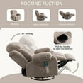 thumbnail image 5 of IMKHK Massage Rocker Recliner Chair, Modern Fabric Lounge Chair with Heat and Massage for Adults, Swivel Recliner Chair with Side Pockets, 2 Cup Holders, USB Charge Port for Living Room, Beige, 5 of 7