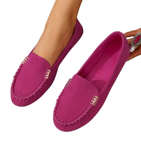 Women s Pointed Toe Ballet Flats Dress Flats Comfort Dressy Flats Shoes Comfort Walking Boat Shoes Hot Pink 4.5
