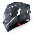 thumbnail image 5 of 1Storm Motorcycle Street Bike Modular Flip up Dual Visor Full Face Helmet HB89 Arrow White, 5 of 5