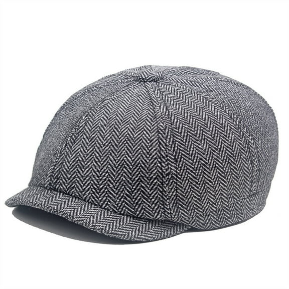 Men Herringbone Gatsby Newsboy Flat Hat Driving Golf Adjustable Cycling Cap