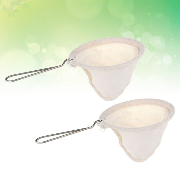 Soimiss 2Pcs Washable Coffee Strainer with Steel Handle for Use