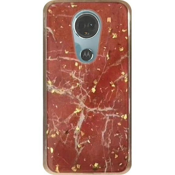 GSA Marble Glitter Case For Motorola Moto E5 Supra E5 Plus Red