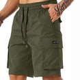 thumbnail image 2 of Domuza Cargo Athletic Shorts for Men Quick Dry Multi Pockets Outdoor Work Shorts Summer Casual Fishing Travel Hiking Short Army Green M, 2 of 5