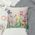 thumbnail image 2 of QZHH  Spring Flower Pillow Covers Butterfly Tulip Decorative Throw Pillow Covers Cushion Cover for Bedroom Living Room Dorm Couch Sofa Bed Indoor Decor, 2 of 5