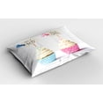 thumbnail image 2 of Ambesonne Pink and Blue Pillow Sham 2 Pack, Boy Girl Cupcakes, 26"x20", Pale Blue and Pink Cream, 2 of 3