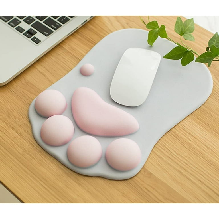 Cute and Functional Cat Paw Mouse Pad - Soft Gel Wrist Rest for Enhanced  Ergonomics - Grey 