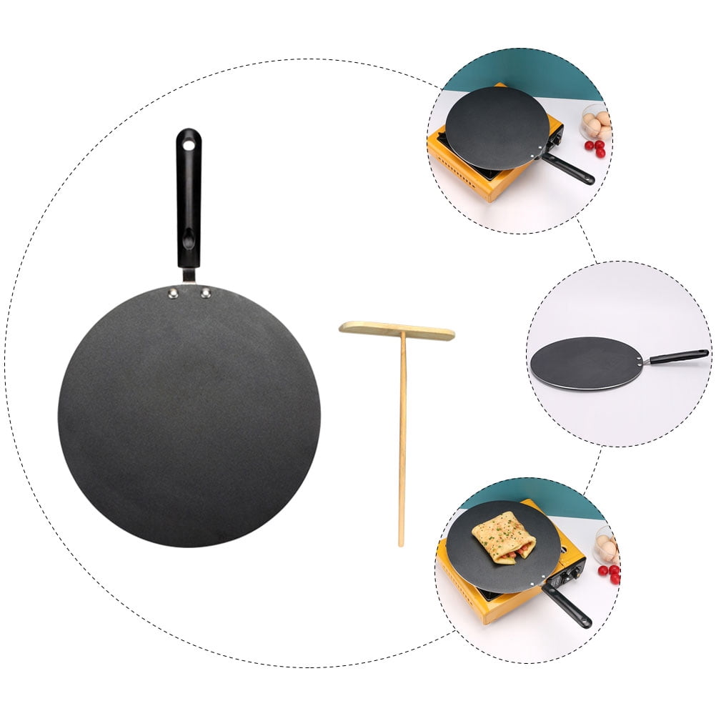 Tineasur Non-Stick Kitchen Frying Pan Set with Comfortable Handle and Wooden Scraper for Easy Cooking