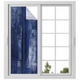 thumbnail image 2 of Navy Blue Window Privacy Film, Retro Oil Painting Modern Abstract Art Aesthetics Static Cling UV Sun Blocking Tint Film Heat Control Windows Films for Bedroom Bathroom, Window Stickers 29.5"x78.7", 2 of 8