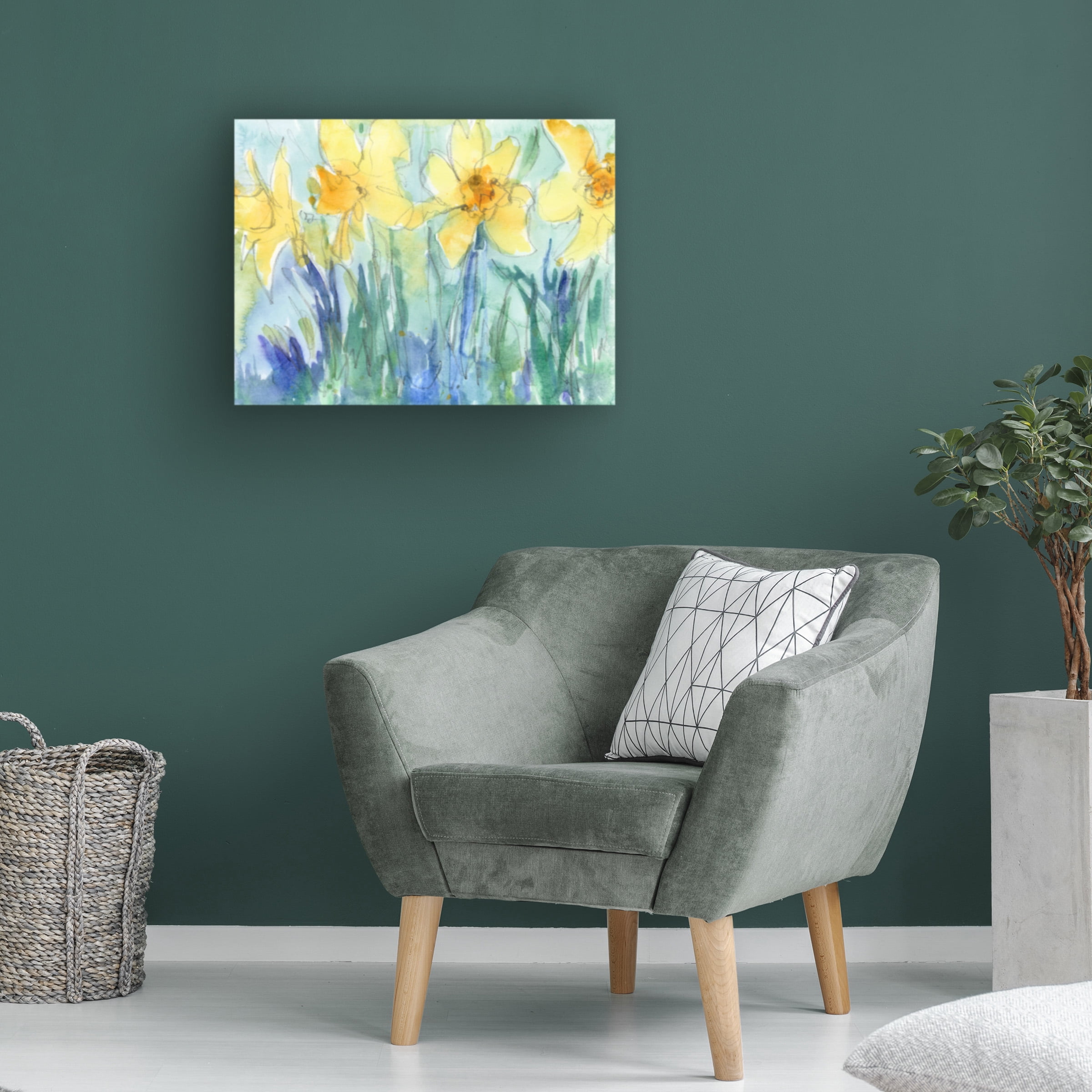 Samuel Dixon 'Daffodil Blooms II' Canvas Art