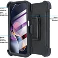 thumbnail image 2 of for 6.2" Motorola Moto G7 Power 360 degree Rotatable Kickstand Built in Screen Daul-layer Rugged back Cover Shock Resistant Belt Clip Holster Armor Impact Bumper Combo Phone Case [Black], 2 of 5
