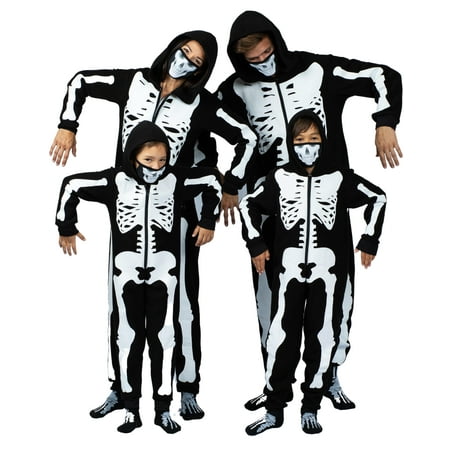 

Prestigez Womens Family Skeleton Onesie Pajama Costume Union Suit Sleepwear With Hood Mask And Socks White - Skeleton Size: Women - M