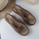 thumbnail image 3 of Traje de verano Sandalias Punta cuadrada Moda para mujer Color sólido Punta abierta Casual Parte trasera plana Zapatos de mujer con cinturón fresco, 3 of 6