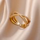 thumbnail image 3 of Fashion Gold Color Stainless Steel Rings For Women Chain Hollow Out Crystal Zircon Finger Ring Jewelry 2023 Gift anillos mujer, 3 of 5
