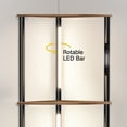 thumbnail image 3 of OUTONLIFE Corner Floor Lamps with Shelves, 5-Tier Corner Bookshelf with Integrated LED Posts, Narrow Display Shelf Stand for Living Room Bedroom Home Office-Brown, 3 of 7