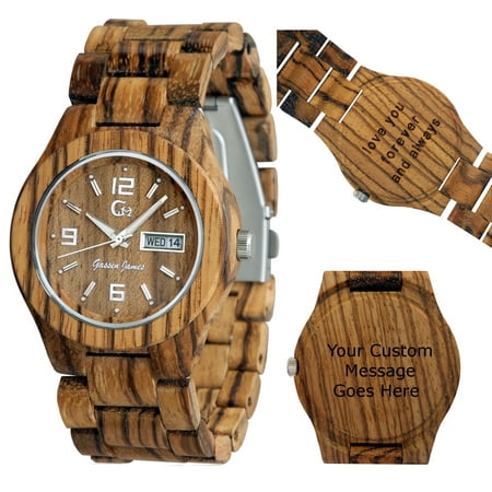 Wooden watch-Wood watch-Wood engraving-Custom engraving watch- personalized watch -Handmade-Anniversary gift - Men's watch- Women's watch - Unisex watch- Personal Message Laser Engraving - Alpha