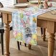 thumbnail image 2 of Blue Easter Table Runner 72 Inches Long for Kitchen Dining, Spring Watercolor Bunny Eggs Flower Plaid Dresser Scarf Farmhouse, Dining Table Decorations for Wedding/Parties, 16 x 72 In, 2 of 8