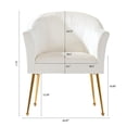 thumbnail image 6 of Kadyn Polyester Accent Chair, Modern Armchair with Gold Metal Legs, Single Reading Chair for Living Room, White, 6 of 11
