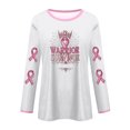 thumbnail image 4 of DORKASM Women's Breast Cancer Shirts Long Sleeve Hope Love Wings Shirt Crew Neck Cancer Survivor Fashion Pink Ribbon Tee Breast Cancer Awareness Trendy Tops White 3XL, 4 of 4