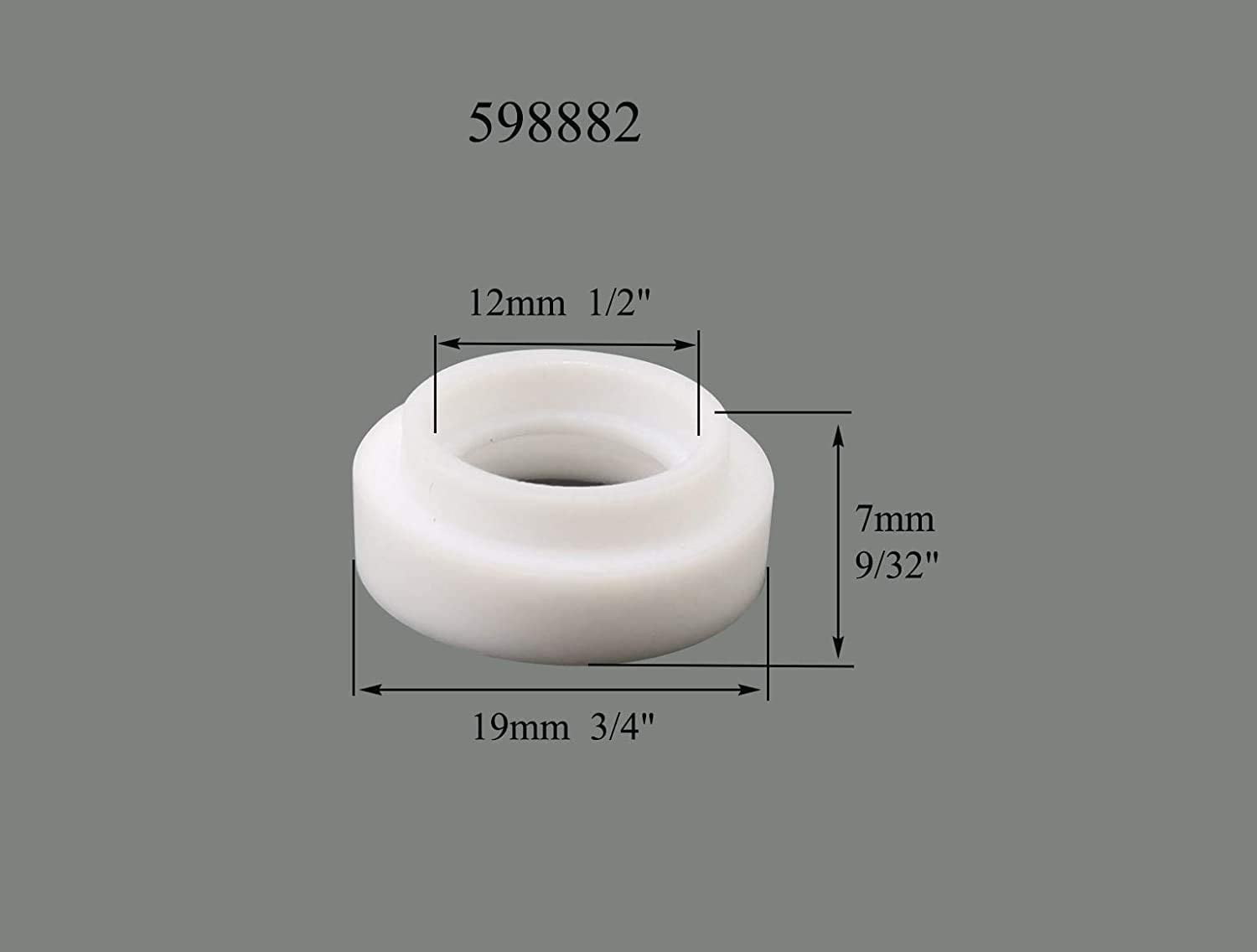 Alumina Ceramic Cup Suitable for WP-9 20 25 TIG Weld Torch PK-10 6# Gas Lens Insulator Nozzle 53N60 3/4 19mm