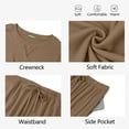 thumbnail image 5 of Weekease 2 Piece Pajama Set for Women Crew Neck Long Sleeve Tops Drawstring Pants Casual Sleepwear Fall Nightwear with Pockets, 5 of 7