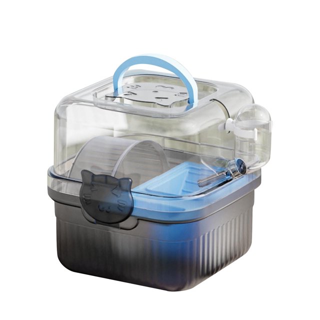 koolsoo Cage pour Hamster Compacte Étui de Transport pour Hamster pour la Maison Vacances Activités Extérieures Bleu