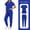Blue, variant on Womens Scrubs Set Medical Uniforms – Short Sleeve V-Neck Top & Jogger Pants with Pockets for Nurse, Doctor, Healthcare Workers