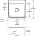 thumbnail image 2 of Elkay Lustertone Classic Stainless Steel 22" x 22" x 10-1/8", 4-Hole Single Bowl Drop-in Sink, 2 of 7
