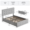 thumbnail image 7 of Full/Queen/King Size Bed Frame with Headboard and 4 Storage Drawers, Platform Bed Frame Square Stitched Button Tufted, No Box Spring Needed, Noise Free, Easy Assembly, 7 of 7