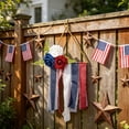 thumbnail image 6 of Independence Day Wrought Iron Triangle Wall Hanging Patriotic Artificial Flower Ribbon Decor 18.9In 4th Of July Front Door Porch Wall Fireplace Home Party Decoration for Farmhouse Holiday Mantel, 6 of 6