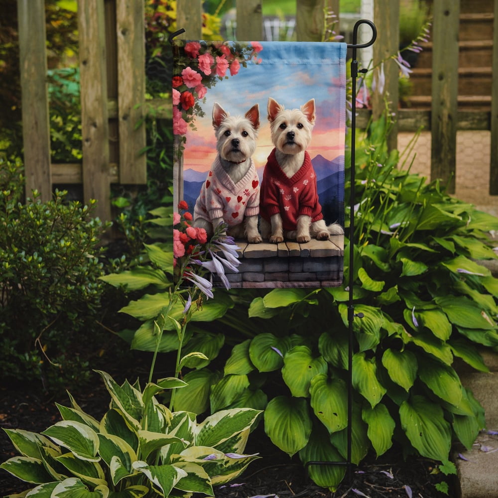 Westie Two Hearts Garden Flag 11.25 in x 15.5 in