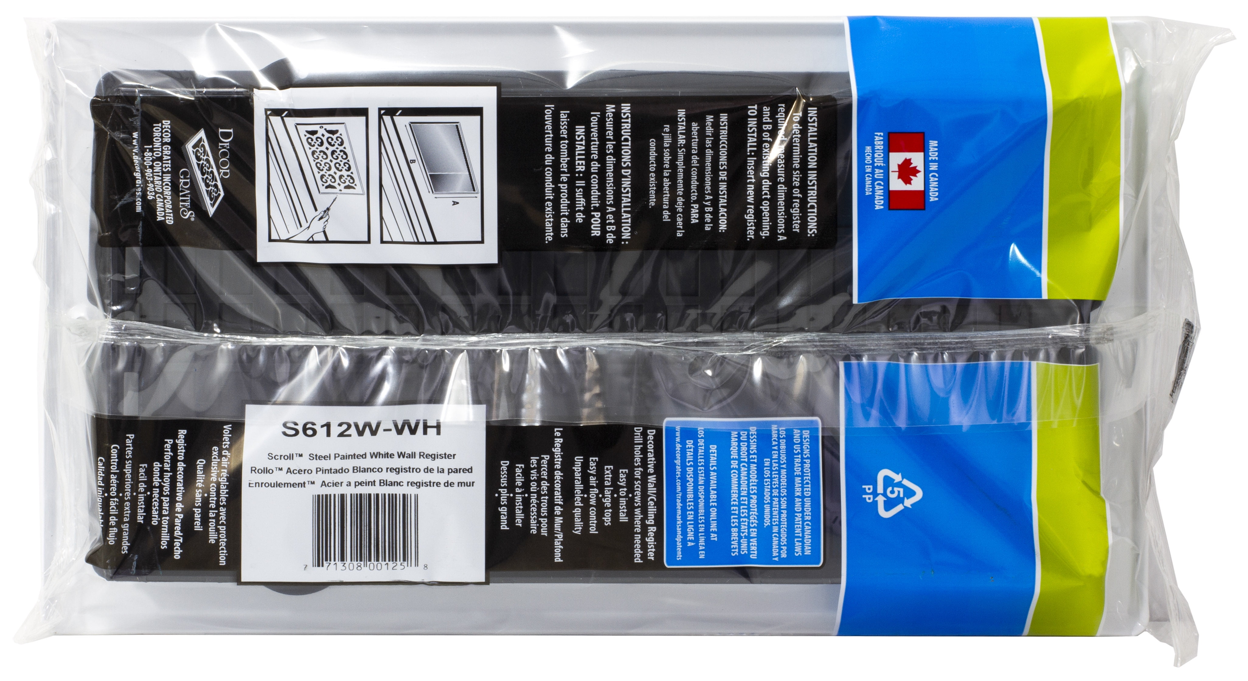 Decor Grates 6 X 12 Steel Plated Painted White Scroll