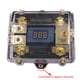 thumbnail image 3 of Caja de fusibles de audio para automóvil de 1 entrada y 2 salidas con bloque de distribución estéreo con pantalla LED, 3 of 8
