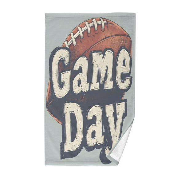 Yayeee 100% Cotton Hand Towels for Bathroom 16" x 28" Kitchen Towel, Gray Game Day