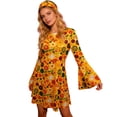 thumbnail image 4 of Ensemble de Cour pour Usage Quotidien Élégant Robe Hippie Disco des Années 70 avec Foulard et Robe Imprimée, 4 of 4