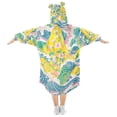 thumbnail image 2 of FORMRS Wearable Blanket Hoodie with Sleeves for Kids Cozy Flannel Sweatshirt, Yellow Mountains, 2 of 7